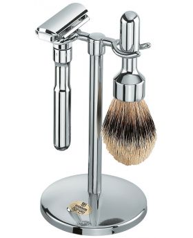 Merkur Futur 781 Polished Chrome Shave Set With Adjustable Double Edge Safety Razor